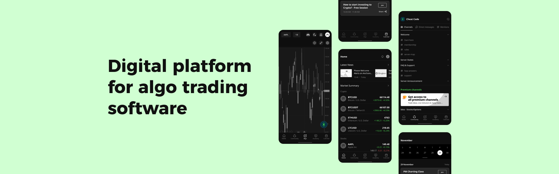 digital platform for algo trading software
